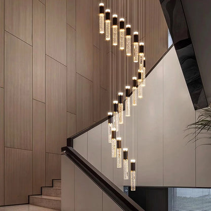 Modern Crystal Chandelier - Elegant Pendant Lamp for Living Room and Staircase - ZOOMNSTORE