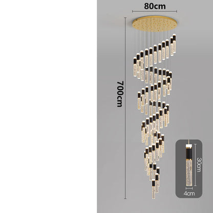 Modern Crystal Chandelier - Elegant Pendant Lamp for Living Room and Staircase - ZOOMNSTORE