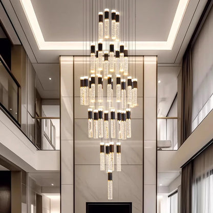 Modern Crystal Chandelier - Elegant Pendant Lamp for Living Room and Staircase - ZOOMNSTORE