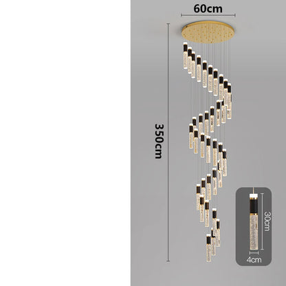 Modern Crystal Chandelier - Elegant Pendant Lamp for Living Room and Staircase - ZOOMNSTORE
