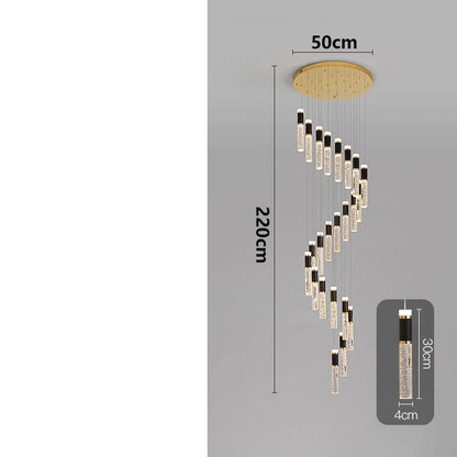 Modern Crystal Chandelier - Elegant Pendant Lamp for Living Room and Staircase - ZOOMNSTORE