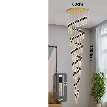 Modern Crystal Chandelier - Elegant Pendant Lamp for Living Room and Staircase - ZOOMNSTORE