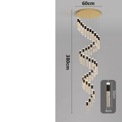 Modern Crystal Chandelier - Elegant Pendant Lamp for Living Room and Staircase - ZOOMNSTORE