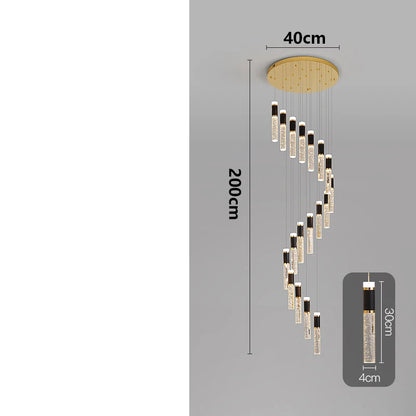 Modern Crystal Chandelier - Elegant Pendant Lamp for Living Room and Staircase - ZOOMNSTORE