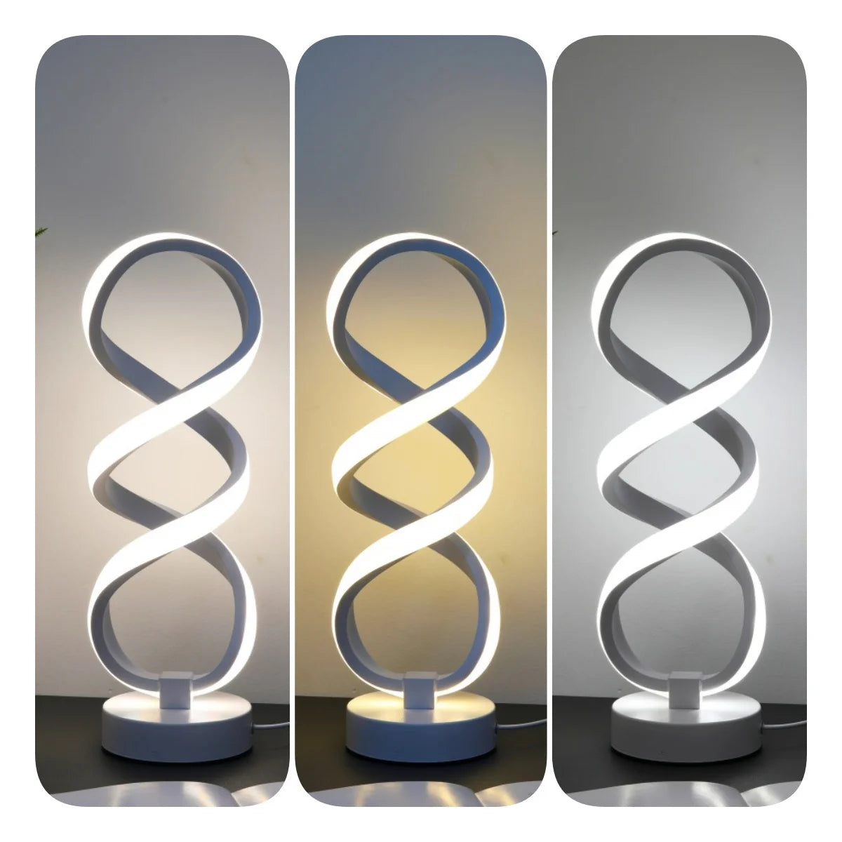 Modern Desk Lamp - USB Powered Aluminum LED with Three Color Lighting & Dimmable Switch - ZOOMNSTORE