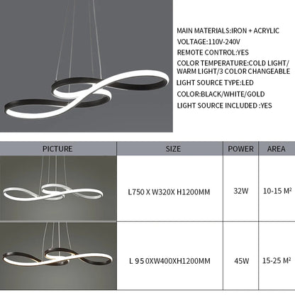 Modern Kitchen Island Pendant Lights - Remote Dimming LED Hanging Lamps for Dining Room Decor - ZOOMNSTORE