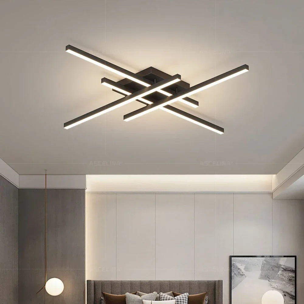 Modern LED Ceiling Light - Minimalist Long Line Indoor Lamp for Bedroom Living Room Hotel and Study - ZOOMNSTORE