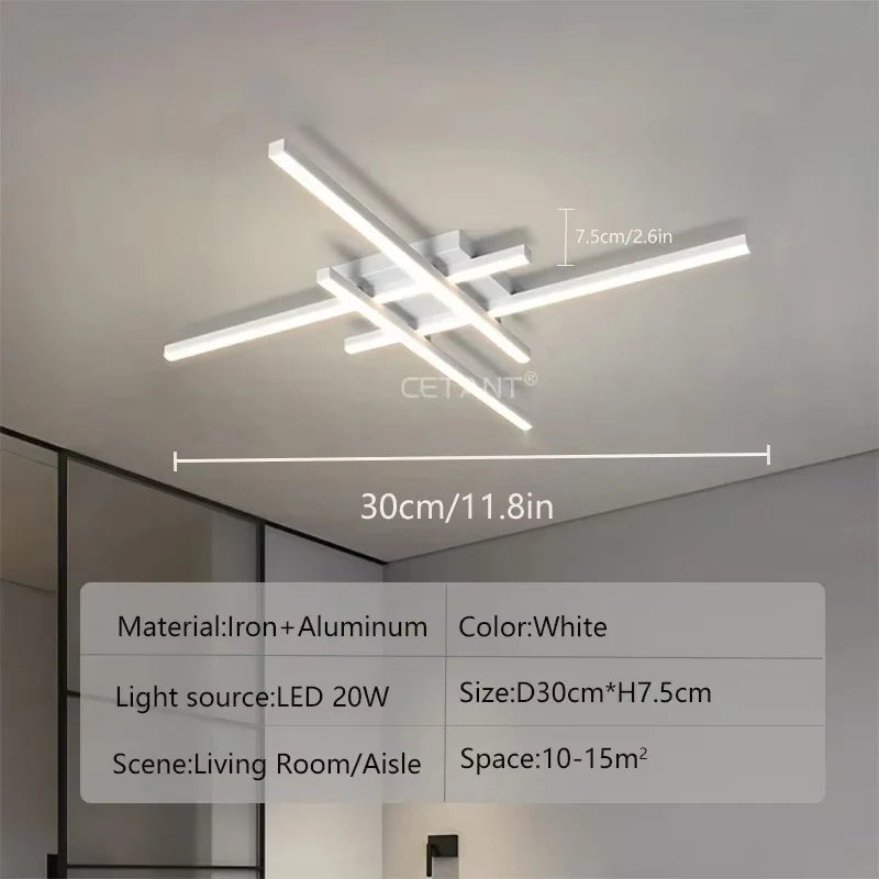 Modern LED Ceiling Light - Minimalist Long Line Indoor Lamp for Bedroom Living Room Hotel and Study - ZOOMNSTORE