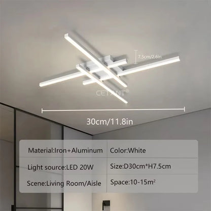 Modern LED Ceiling Light - Minimalist Long Line Indoor Lamp for Bedroom Living Room Hotel and Study - ZOOMNSTORE