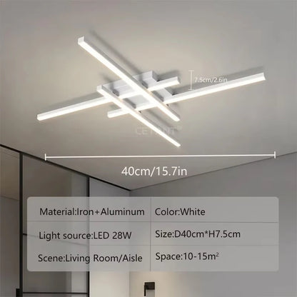 Modern LED Ceiling Light - Minimalist Long Line Indoor Lamp for Bedroom Living Room Hotel and Study - ZOOMNSTORE