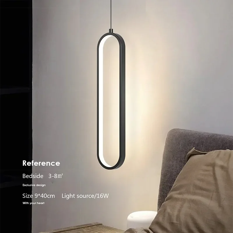 Modern Minimalist LED Pendant Light - Gold Black Chandelier for Bedroom  Living Room - ZOOMNSTORE