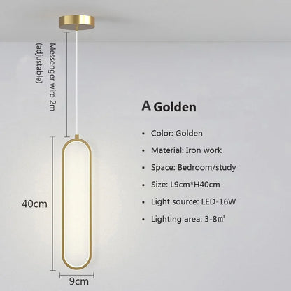 Modern Minimalist LED Pendant Light - Gold Black Chandelier for Bedroom  Living Room - ZOOMNSTORE
