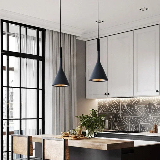 Modern LED Pendant Light - White E27 Chandelier for Kitchen and Dining Room - ZOOMNSTORE
