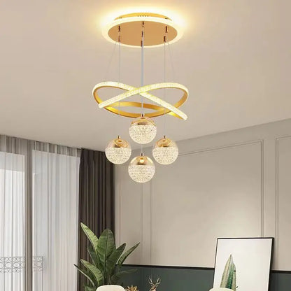 Modern Led Chandelier – Iron Acrylic Dining Room Lighting | Semiflush Mount Light - ZOOMNSTORE