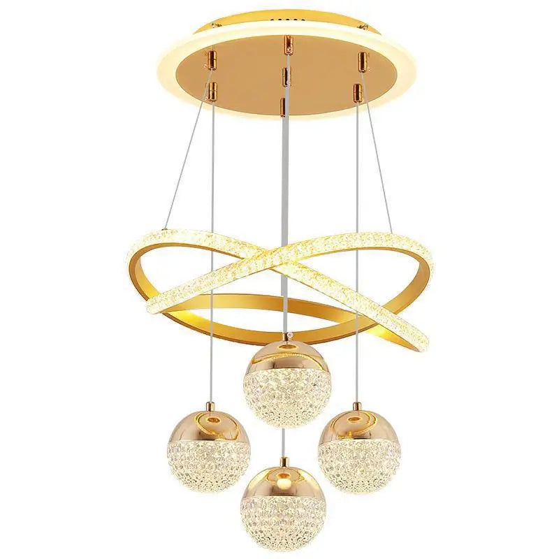 Modern Led Chandelier – Iron Acrylic Dining Room Lighting | Semiflush Mount Light - ZOOMNSTORE