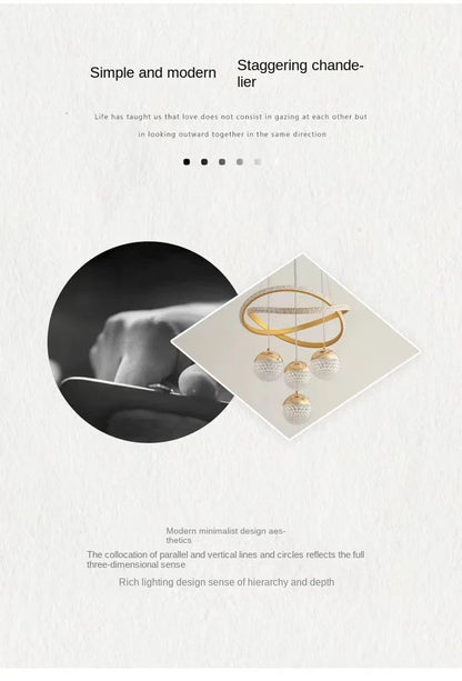 Modern Led Chandelier – Iron Acrylic Dining Room Lighting | Semiflush Mount Light - ZOOMNSTORE
