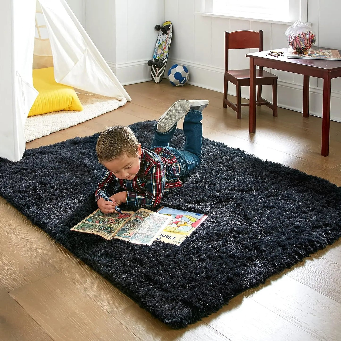 Modern Living Room Rug – Large Size Nordic Style Polyester Area Carpet Mat - ZOOMNSTORE