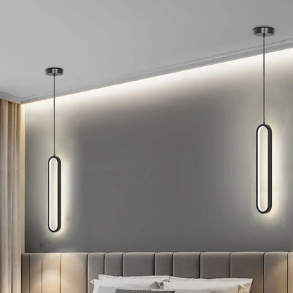 Modern Minimalist LED Pendant Light - Gold Black Chandelier for Bedroom  Living Room - ZOOMNSTORE