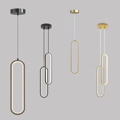 Modern Minimalist LED Pendant Light - Gold Black Chandelier for Bedroom  Living Room - ZOOMNSTORE