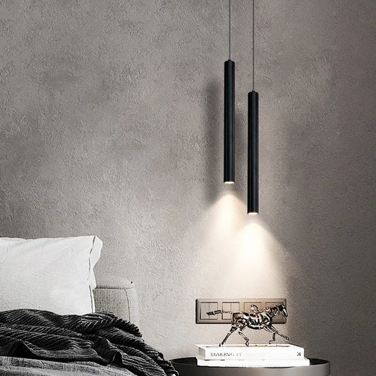Modern Nordic Double Head LED Pendant Lamp - 2m Hanging Cylinder Chandelier for Dining Room - ZOOMNSTORE