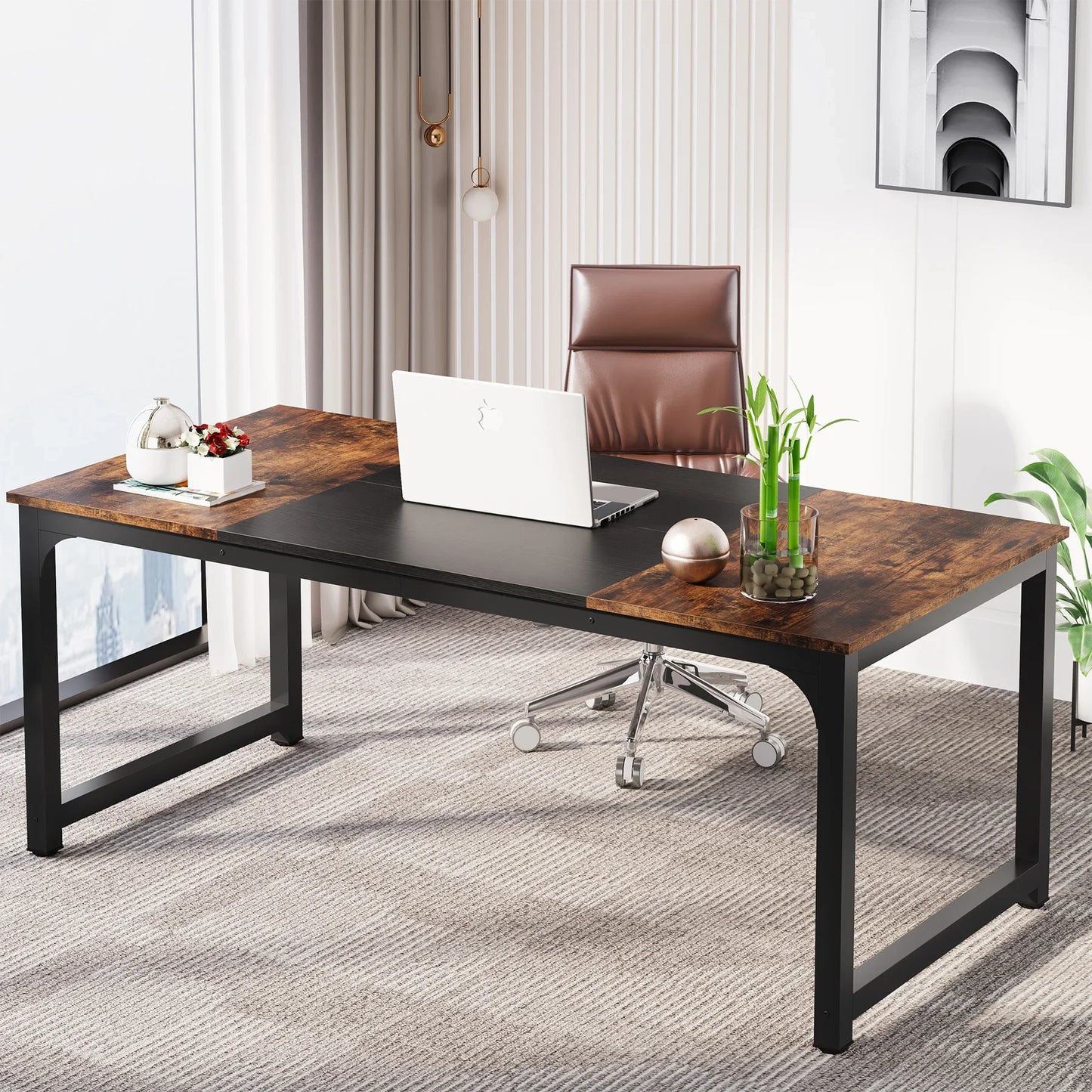 Modern Office Desk - Large Computer Workstation for Home and Study - ZOOMNSTORE