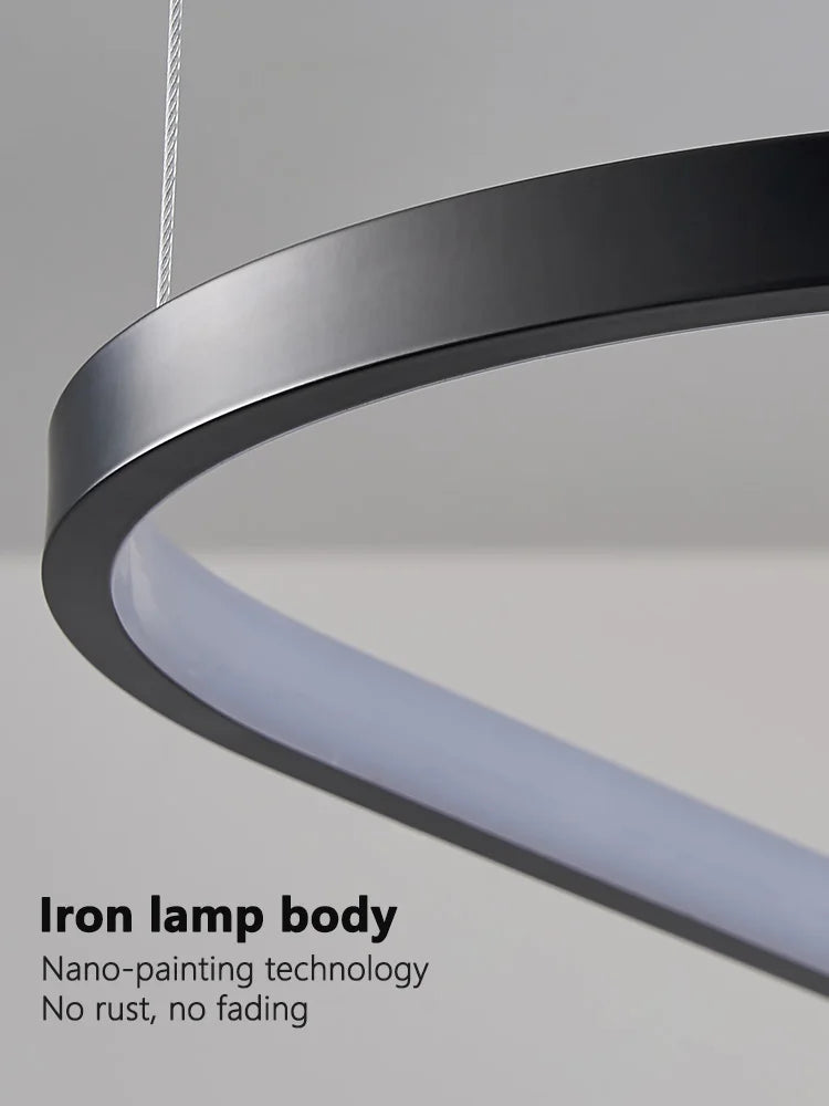 Modern Pendant Lamp – Nordic Modern Lighting | Forged Iron Fixture, Black Lampshade - ZOOMNSTORE