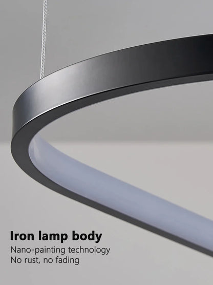 Modern Pendant Lamp – Nordic Modern Lighting | Forged Iron Fixture, Black Lampshade - ZOOMNSTORE