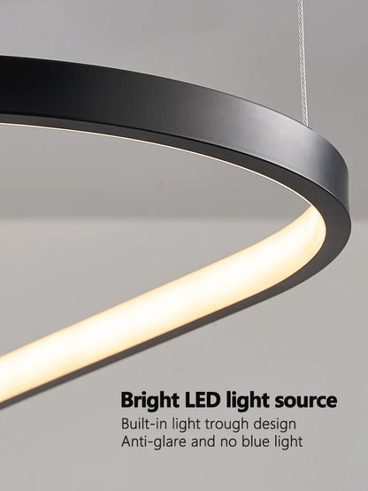 Modern Pendant Lamp – Nordic Modern Lighting | Forged Iron Fixture, Black Lampshade - ZOOMNSTORE