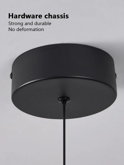 Modern Pendant Lamp – Nordic Modern Lighting | Forged Iron Fixture, Black Lampshade - ZOOMNSTORE