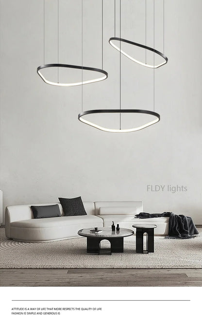 Modern Pendant Lamp – Nordic Modern Lighting | Forged Iron Fixture, Black Lampshade - ZOOMNSTORE