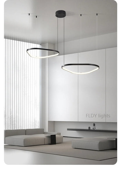 Modern Pendant Lamp – Nordic Modern Lighting | Forged Iron Fixture, Black Lampshade - ZOOMNSTORE