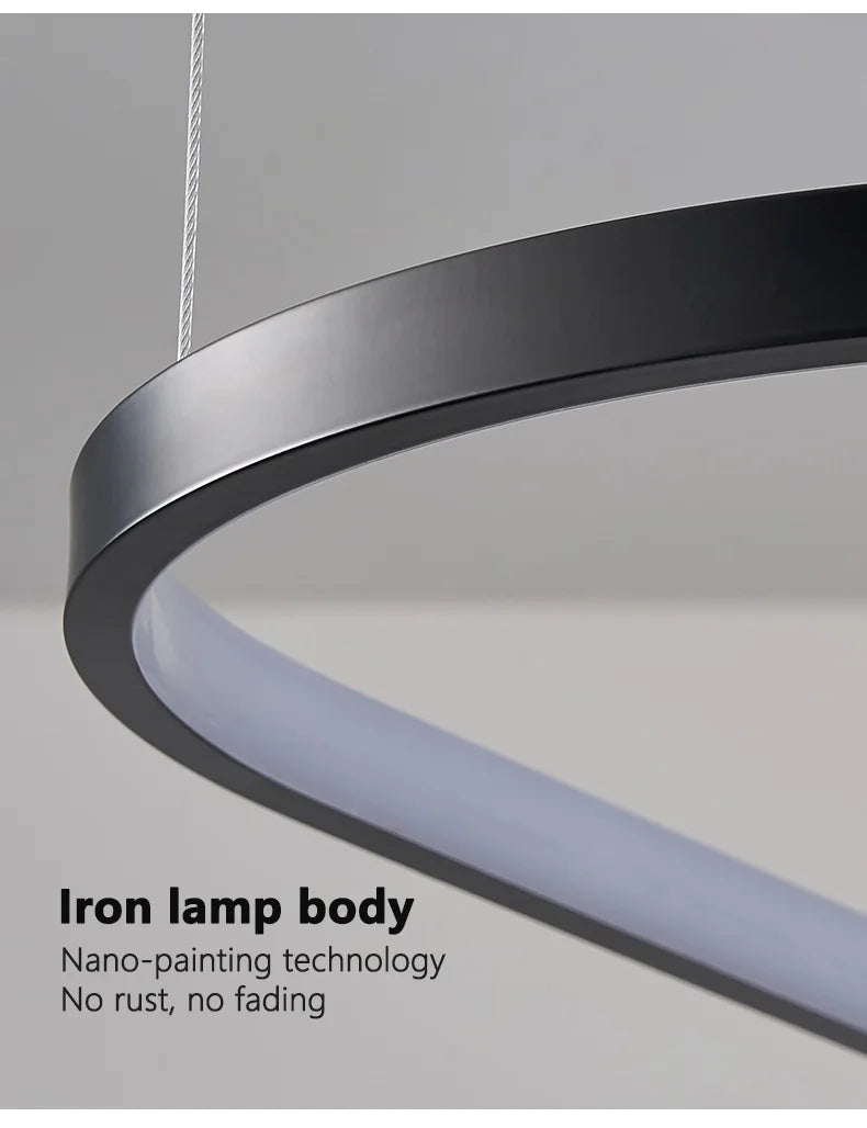 Modern Pendant Lamp – Nordic Modern Lighting | Forged Iron Fixture, Black Lampshade - ZOOMNSTORE