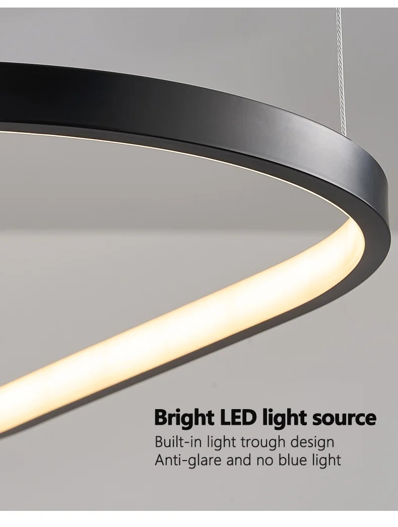 Modern Pendant Lamp – Nordic Modern Lighting | Forged Iron Fixture, Black Lampshade - ZOOMNSTORE