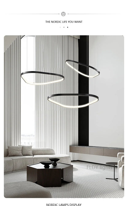 Modern Pendant Lamp – Nordic Modern Lighting | Forged Iron Fixture, Black Lampshade - ZOOMNSTORE