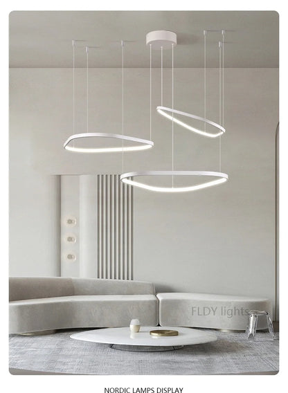 Modern Pendant Lamp – Nordic Modern Lighting | Forged Iron Fixture, Black Lampshade - ZOOMNSTORE