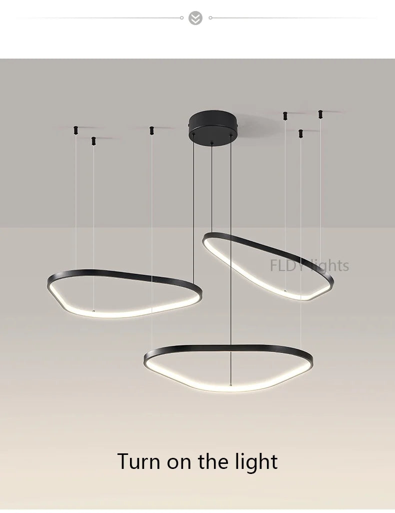 Modern Pendant Lamp – Nordic Modern Lighting | Forged Iron Fixture, Black Lampshade - ZOOMNSTORE