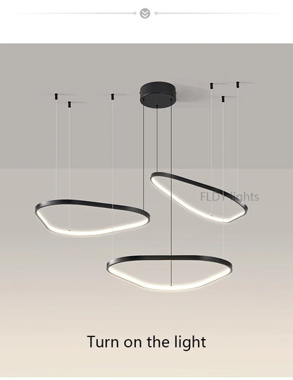 Modern Pendant Lamp – Nordic Modern Lighting | Forged Iron Fixture, Black Lampshade - ZOOMNSTORE