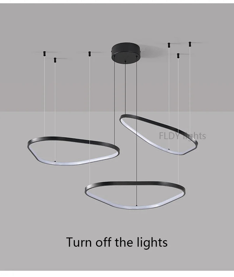 Modern Pendant Lamp – Nordic Modern Lighting | Forged Iron Fixture, Black Lampshade - ZOOMNSTORE