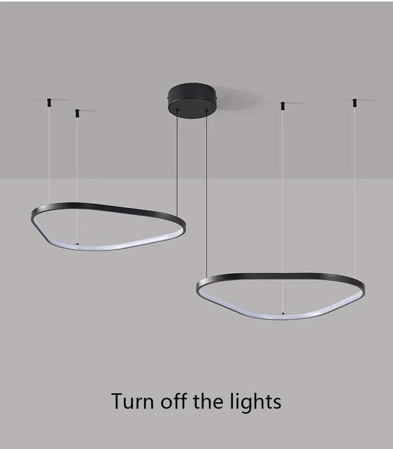 Modern Pendant Lamp – Nordic Modern Lighting | Forged Iron Fixture, Black Lampshade - ZOOMNSTORE