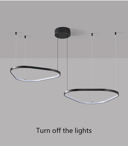 Modern Pendant Lamp – Nordic Modern Lighting | Forged Iron Fixture, Black Lampshade - ZOOMNSTORE