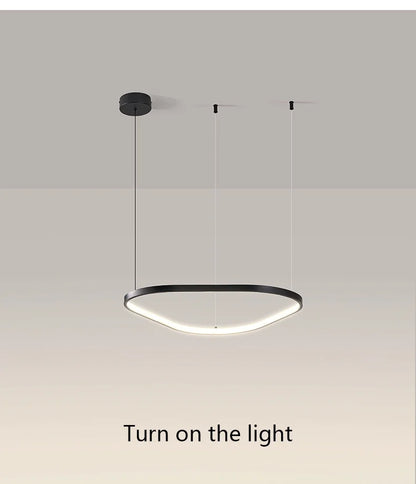 Modern Pendant Lamp – Nordic Modern Lighting | Forged Iron Fixture, Black Lampshade - ZOOMNSTORE