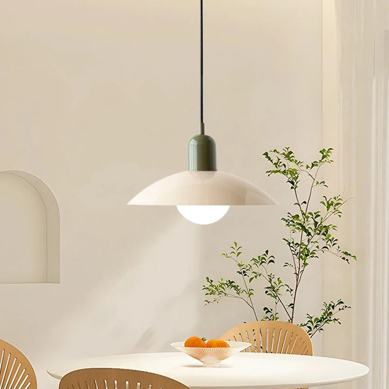 Modern Pendant Lights – Dining Room Chandeliers With Green Iron Lampshade & LED Bulbs - ZOOMNSTORE