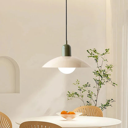 Modern Pendant Lights – Dining Room Chandeliers With Green Iron Lampshade & LED Bulbs - ZOOMNSTORE