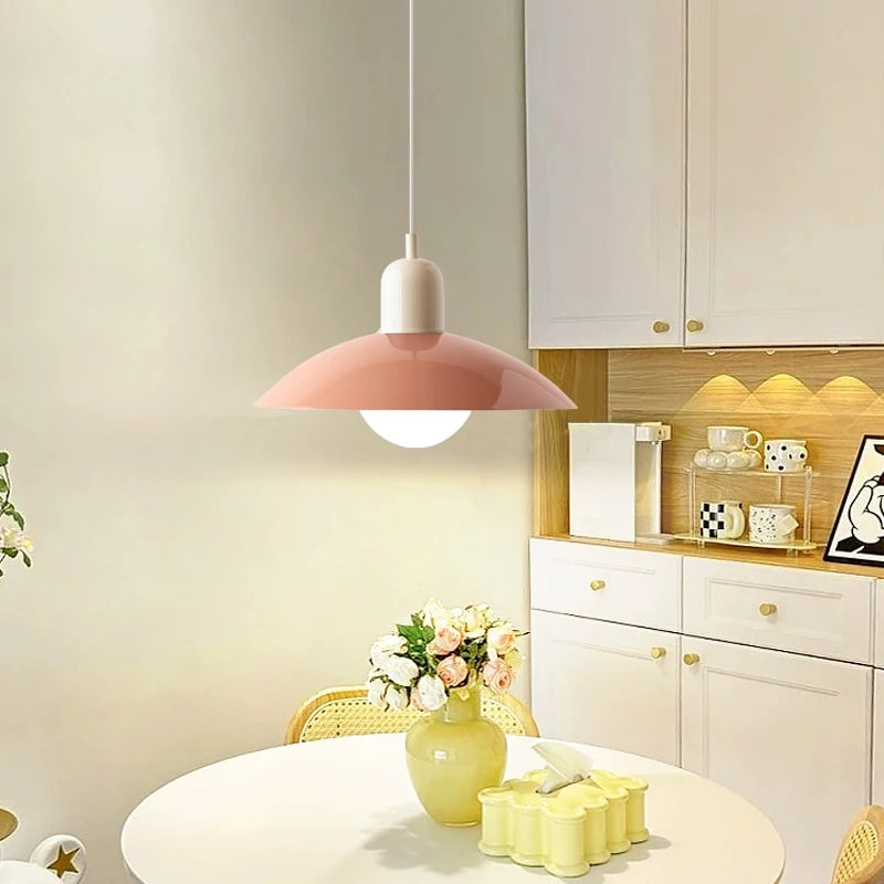 Modern Pendant Lights – Dining Room Chandeliers With Green Iron Lampshade & LED Bulbs - ZOOMNSTORE
