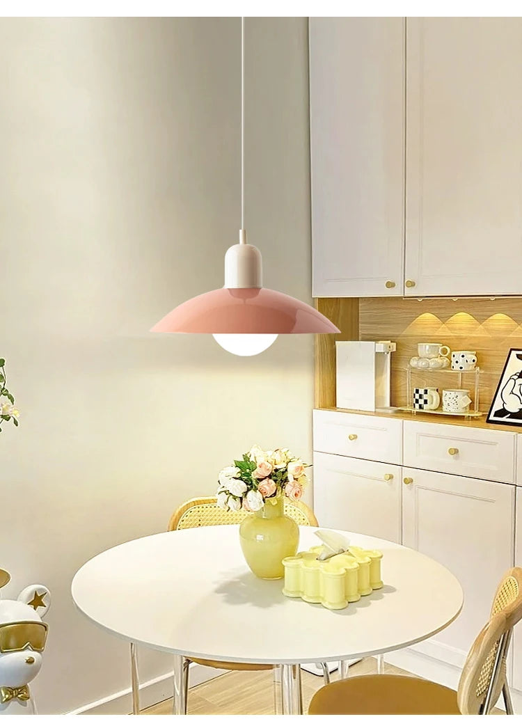 Modern Pendant Lights – Dining Room Chandeliers With Green Iron Lampshade & LED Bulbs - ZOOMNSTORE