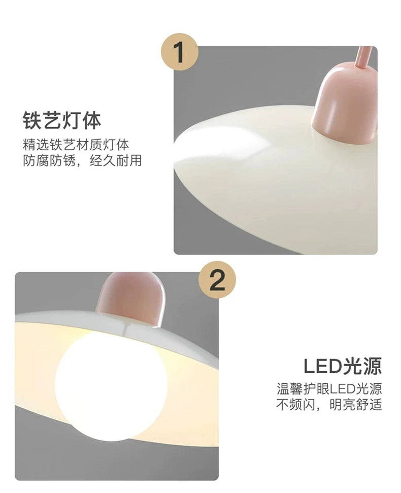 Modern Pendant Lights – Dining Room Chandeliers With Green Iron Lampshade & LED Bulbs - ZOOMNSTORE