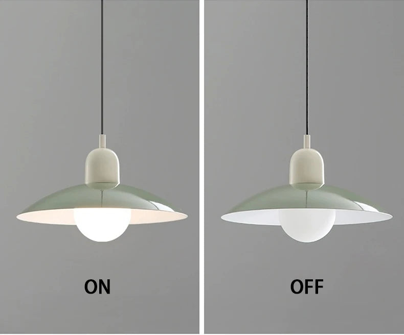 Modern Pendant Lights – Dining Room Chandeliers With Green Iron Lampshade & LED Bulbs - ZOOMNSTORE