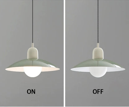 Modern Pendant Lights – Dining Room Chandeliers With Green Iron Lampshade & LED Bulbs - ZOOMNSTORE