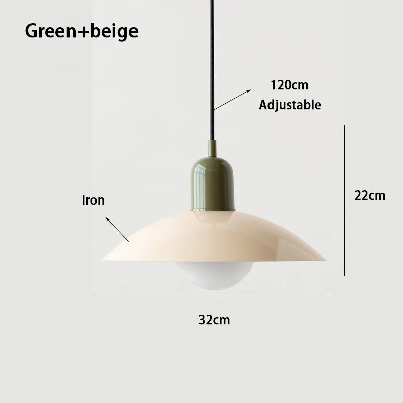 Modern Pendant Lights – Dining Room Chandeliers With Green Iron Lampshade & LED Bulbs - ZOOMNSTORE
