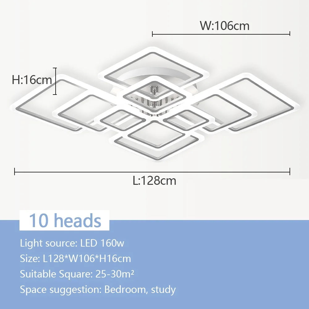 Modern Nordic LED Pendant Light - Square Ceiling Chandelier for Home Decor - ZOOMNSTORE